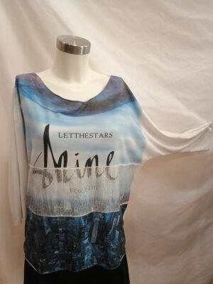 Camiseta oversize estampada con lentejuelas – Talla L/XL