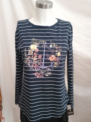 Camiseta marinera con estampado floral – Manga larga