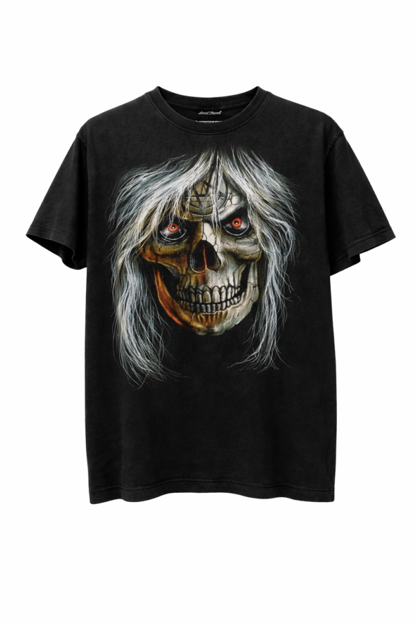Camiseta rock negra con calavera
