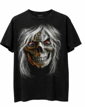 Camiseta rock negra con calavera