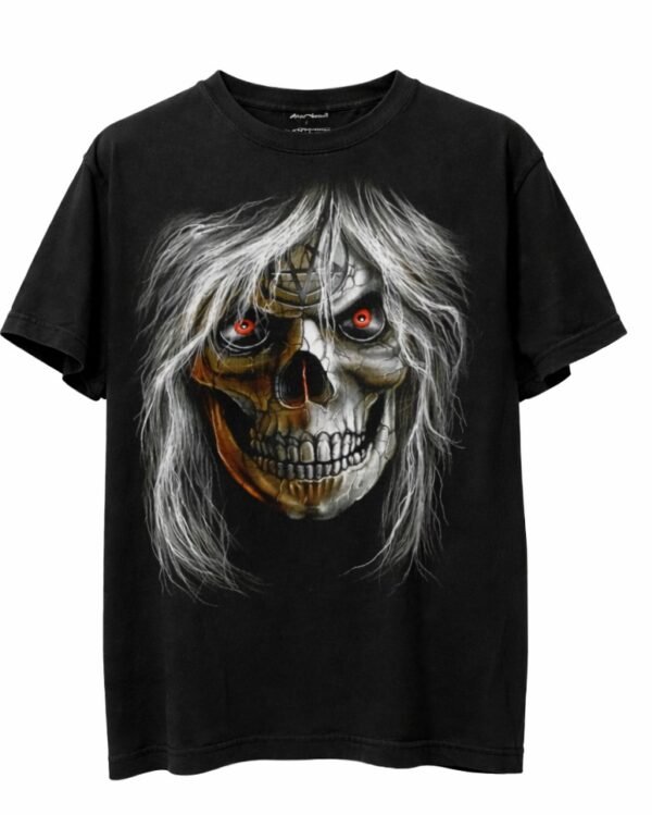 Camiseta rock negra con calavera
