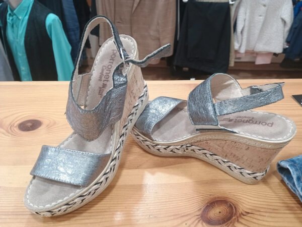 Sandalias cuña plateadas Parronet – talla 37