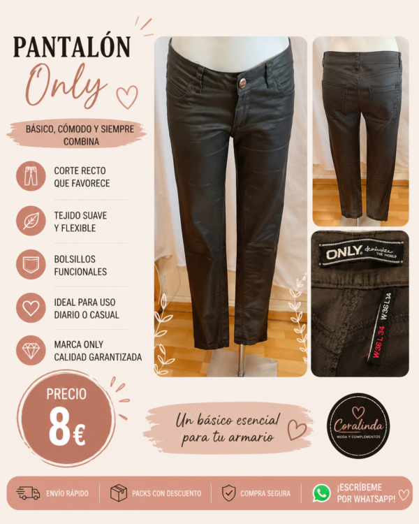 5791d18124ba6ec709f925149d24a085357dd56a12d6b7cff2dffa6f713f5ea6 Pantalón efecto piel gris oscuro 🖤 ONLY | skinny | talla 36