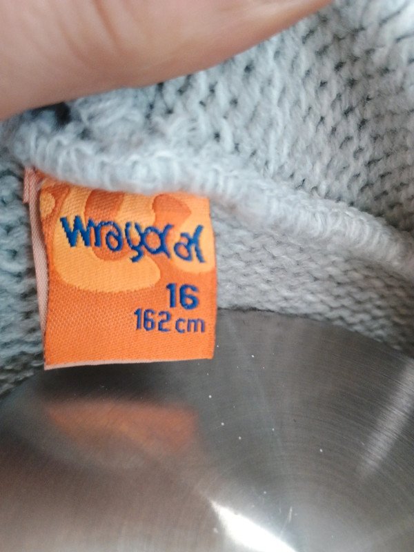 Vestido / jersey largo con capucha – Gris claro – Talla 16 (XS/S)