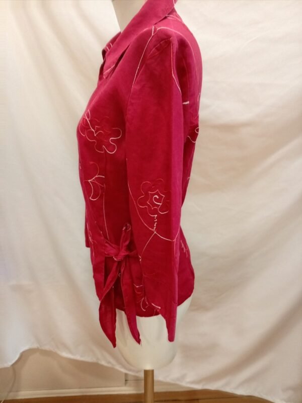 Blusa roja Arycl talla 44 cruzada con lazo elegante