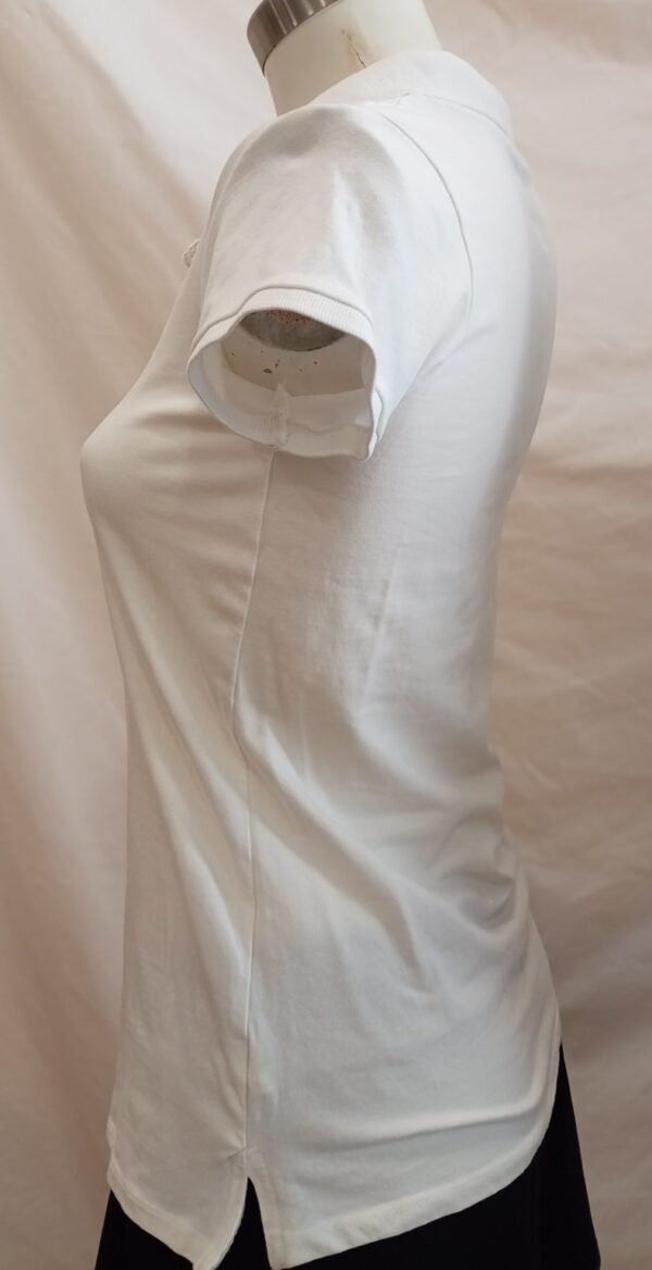 camiseta polo blanca básica manga corta talla M