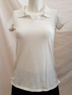 camiseta polo blanca básica manga corta talla M