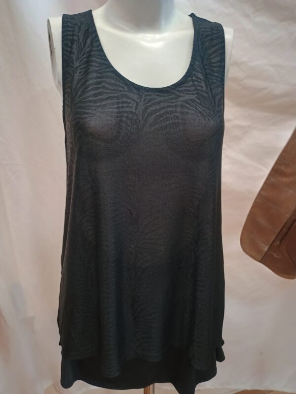 Vestido/Túnica Negra Estampado Sutil Talla L – Inside