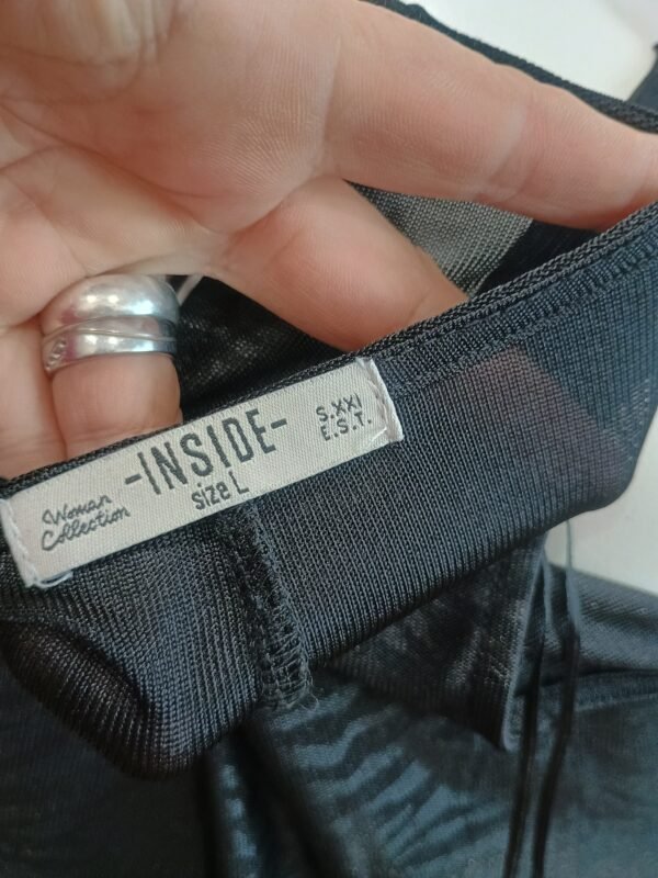 Vestido/Túnica Negra Estampado Sutil Talla L – Inside