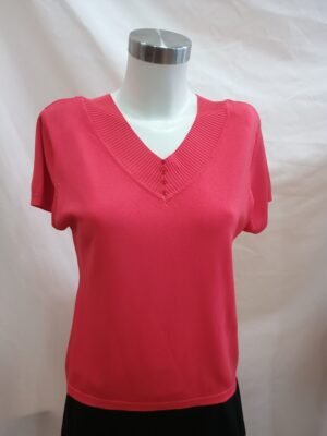 Top Rosa Fucsia Punto Fino Talla XL – Estilo Casual
