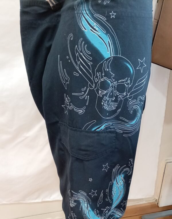 bermuda bañador surfero blanco negro estampado talla L