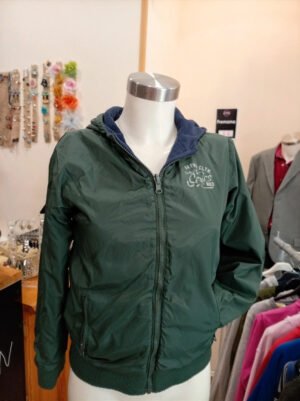 Chaqueta Nukutavate reversible niño/a 2 en 1 – Verde / Polar azul – Talla 12 (152 cm)