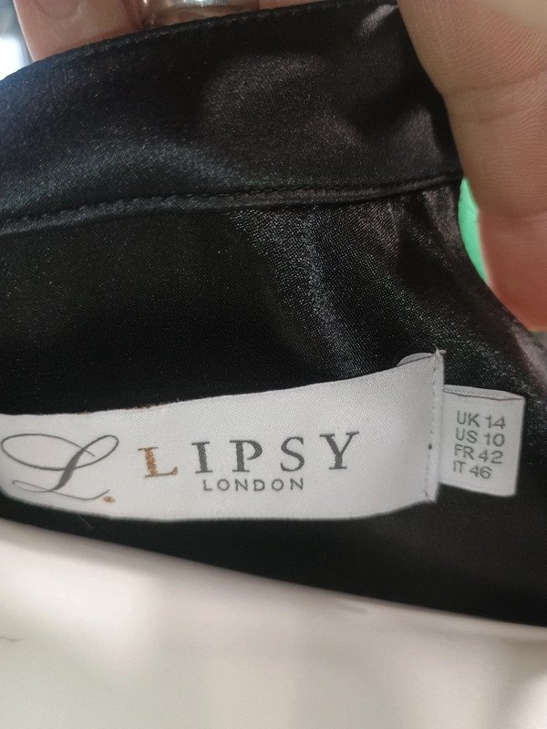 Vestido negro elegante Lipsy London – talla 42 – fiesta