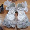Zapatos niña Meng Ke Xuan brillo y perlas – talla 24 – cerem