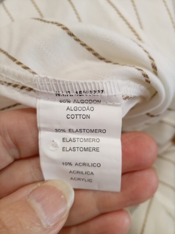 file_000000003bbc71f48fba91c21bc78cd4 Camisa blanca de rayas finas | Algodón elástico | Manga larga elegante