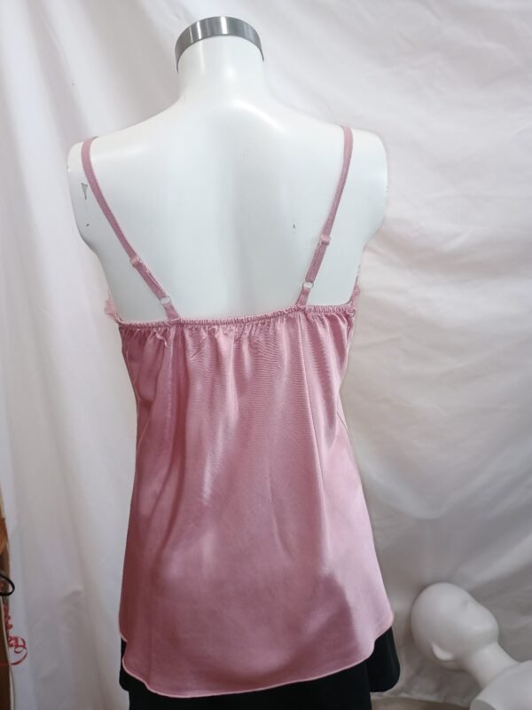 top lencero rosa satinado tirantes finos made in italy
