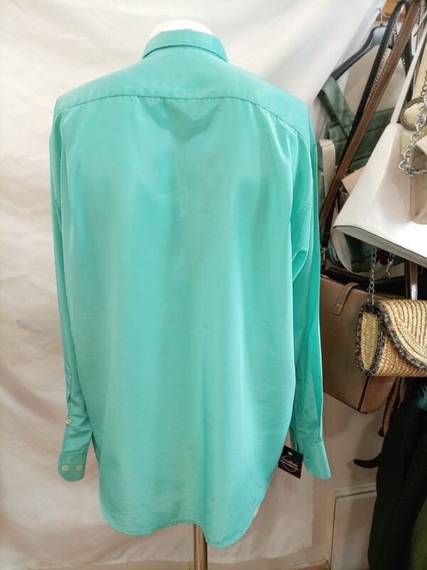 camisa vintage verde menta fluida talla L