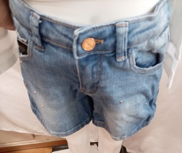 short vaquero Mayoral + camiseta blanca estampada niña 7-8 años