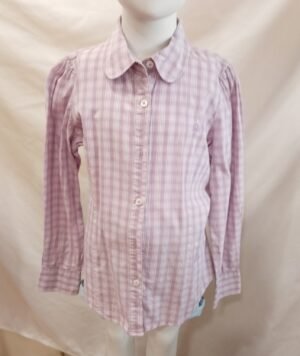 conjunto niña camisa cuadros rosa + short vaquero talla 7 años