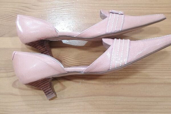 zapatos tacón piel rosa adela gil talla 38 made in spain