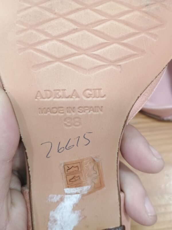 zapatos tacón piel rosa adela gil talla 38 made in spain