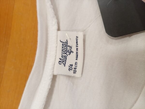short vaquero Mayoral + camiseta blanca estampada niña 7-8 años