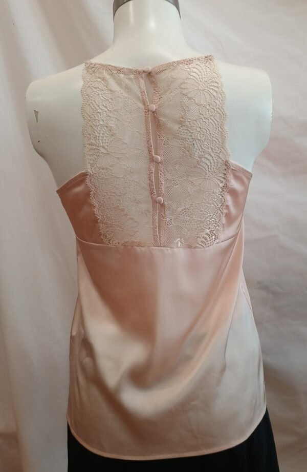 top lencero rosa palo encaje espalda majaolica talla S