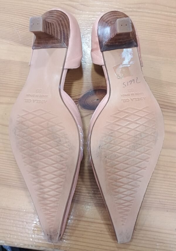 zapatos tacón piel rosa adela gil talla 38 made in spain