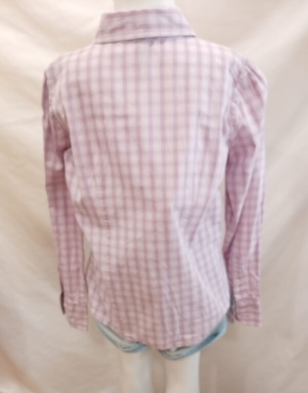 conjunto niña camisa cuadros rosa + short vaquero talla 7 años