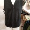 chaleco lana merino gris oscuro vintage talla L