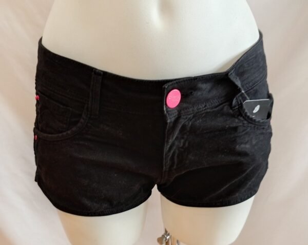 file_00000000f5f07243a042070fd21991da Short negro Bershka talla 34 XS denim verano