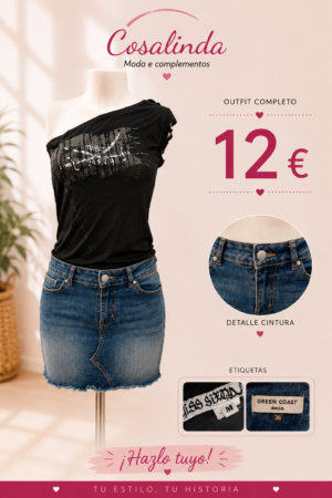 file_0000000000b87246b32619f834bd5479 Conjunto Miss Sixty y falda vaquera Green Coast