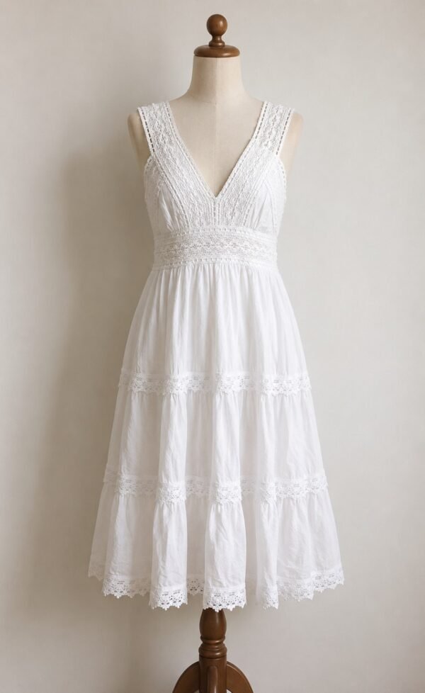 file_000000002c1071f4a7f8c39e39f5307f Vestido blanco boho con encaje Talla única