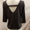 ✨ Camiseta brillante negra INSIDE | Escote en V y espalda abierta | Talla M