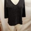 ✨ Camiseta brillante negra INSIDE | Escote en V y espalda abierta | Talla M