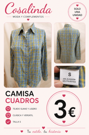 Camisa de cuadros azul y amarilla | Talla S