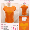 Camiseta naranja con corazón | Talla 44